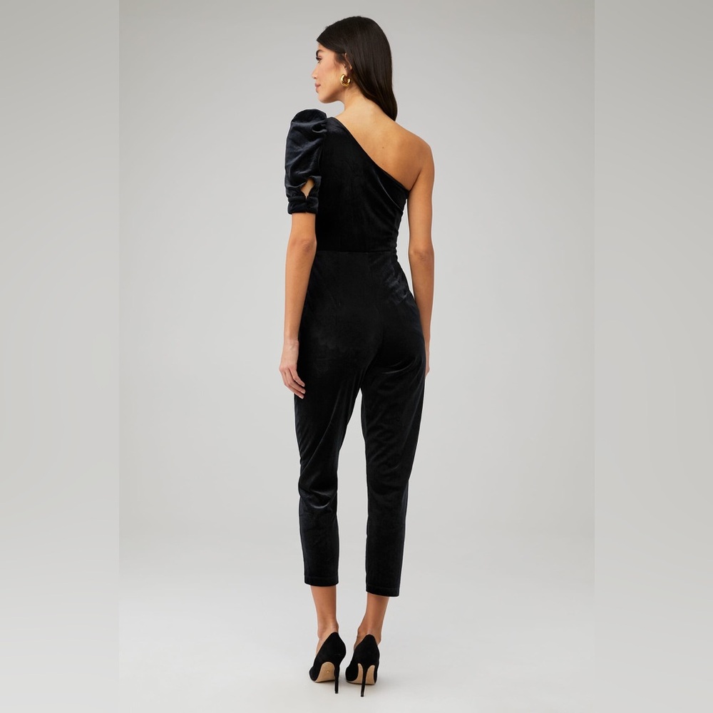 Yumi Kim Black Velvet One-Shoulder Jumpsuit - Picture 3 of 8